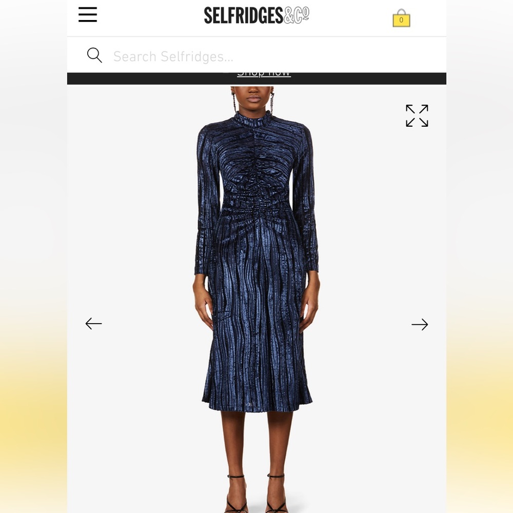 STINE GOYA - LUREX/VELVET ASHER MIDI DRESS - SIZE S